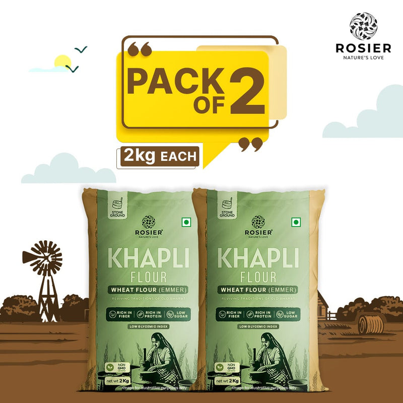 Khapli Wheat Atta (Pack of 2) (2Kg + 2Kg)