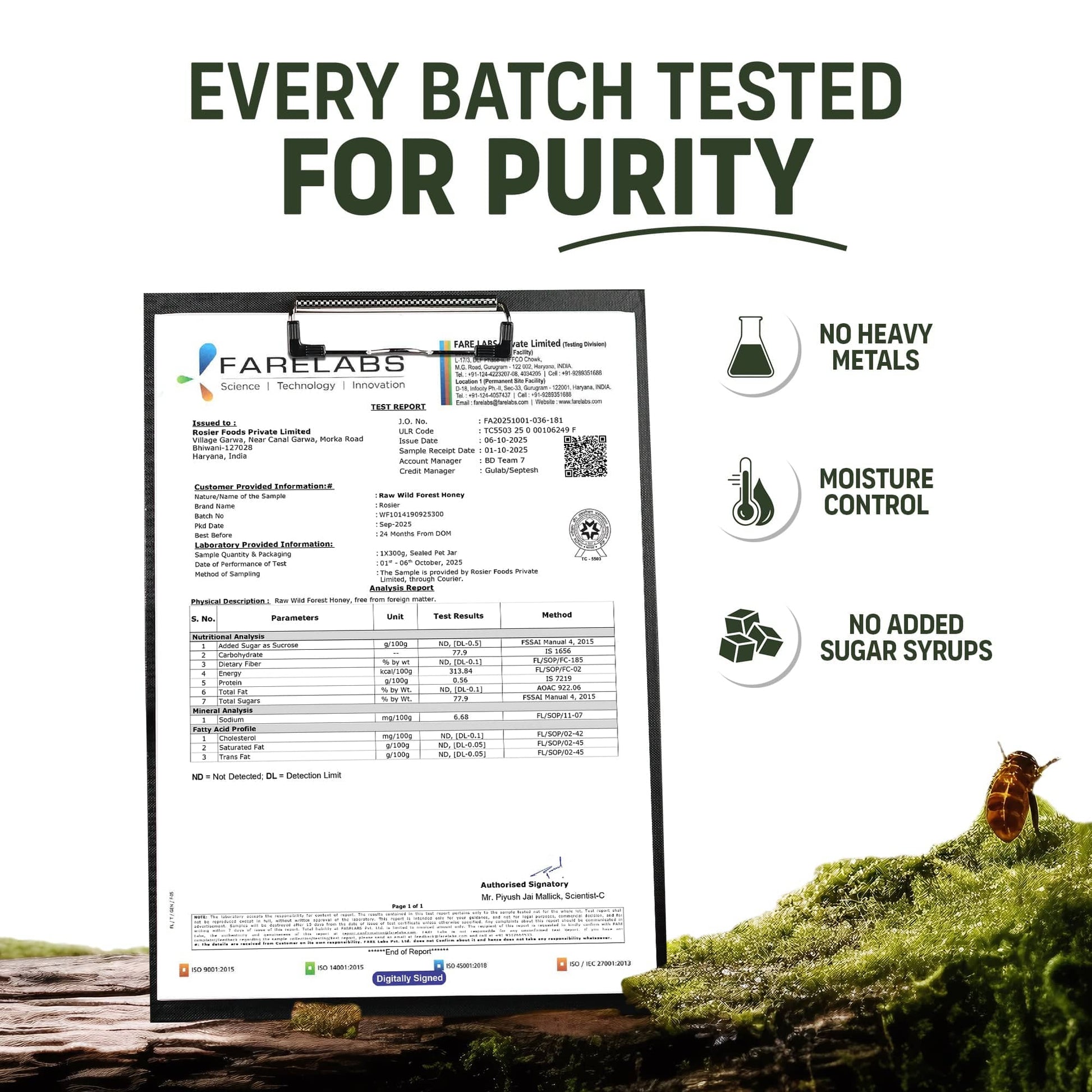 Pure & Organic Wild Forest Honey – Raw Himalayan Multi-Floral Honey – 100% Natural & Ayurvedic – No Added Sugar – Natural Sweetener – Immunity Booster & Cough Relief 500g