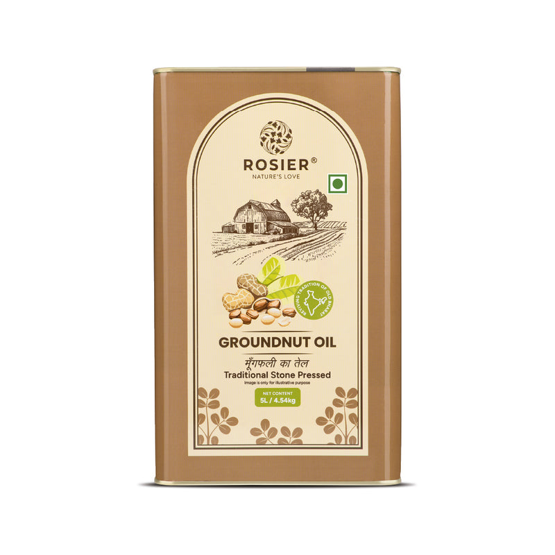 Ashoka Organics Groundnut Oil 5L - Traditional Stone Pressed Pure Groundnut Oil for Healthy Cooking
