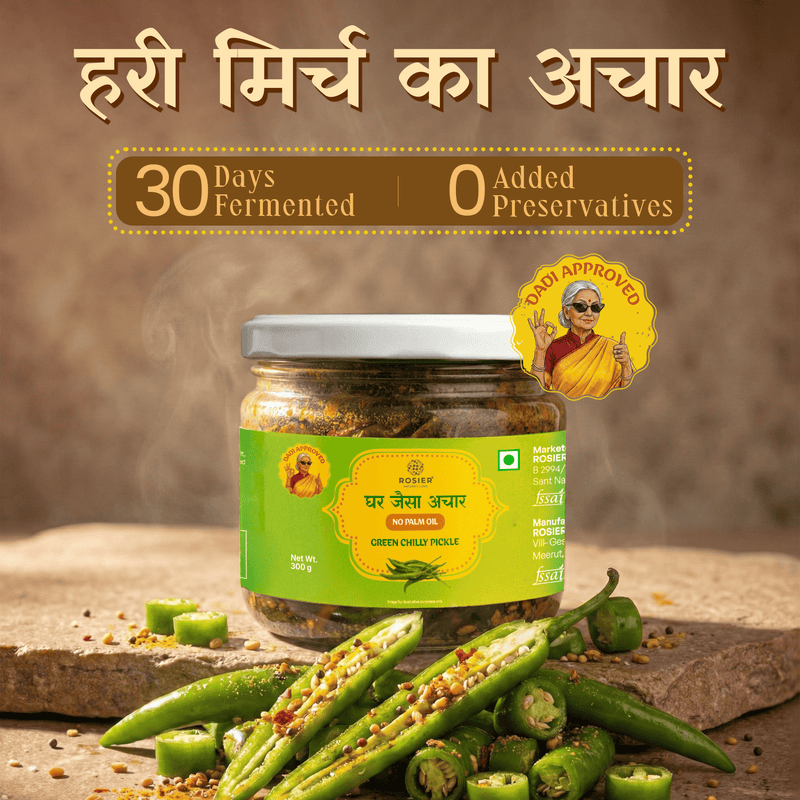 Green Chilly Pickle - Natural Sun Dried